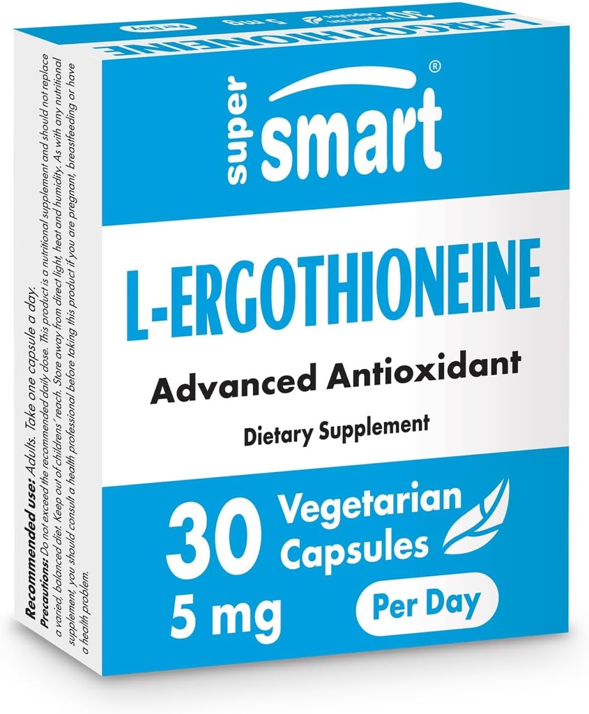 Supersmart L-Εργοθειονεΐνη Συμπλήρωμα 5mg ανά ημέρα (προηγμένο αντιοξειδωτικό) 