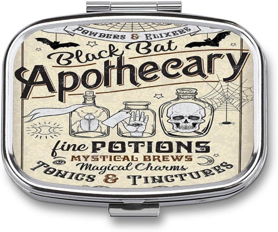 Μεταλλικό 2 Διαμέρισμα χάπια Organizer Ταξίδι φιλικό φορητό συμπαγές κουτί χάπια χαριτωμένο θήκη χάπι για να κρατήσει βιταμίνες, λάδι ψαριών, συμπληρώματα, Meds, Tablet για το πορτοφόλι, Pocket. (Θιασώτης)