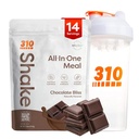 310 Nutrition All-in-One Meal Replacement Shake Powder w/Shaker Cup Starter Kit - Υψηλή πρωτεΐνη Ίνες Πλούσια Vegan Superfood Blend - Χωρίς ζάχαρη, Κέτο & Παλαιό Φιλικό, Χαμηλό Καρβίδιο - Σοκολάτα Bliss 14 srv