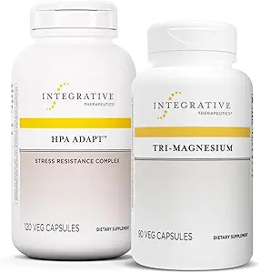 Integrative Therapeutics Bundle with Tri-Magnesium, 90 Capsules & HPA Adapt, 120 Vegan Capsules - Supports Heart Function & Bone Health* - Support Healthy Stress Response with Ashwagandha*