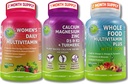 Vegan Multivitamins & Calcium Trio–Whole Food Multivitamin with Iron + Women’s Daily Multivitamin with Iron + Plant-Based Calcium, Magnesium, Zinc, D3, K2 & Turmeric – Energy, Bone & Immune Support