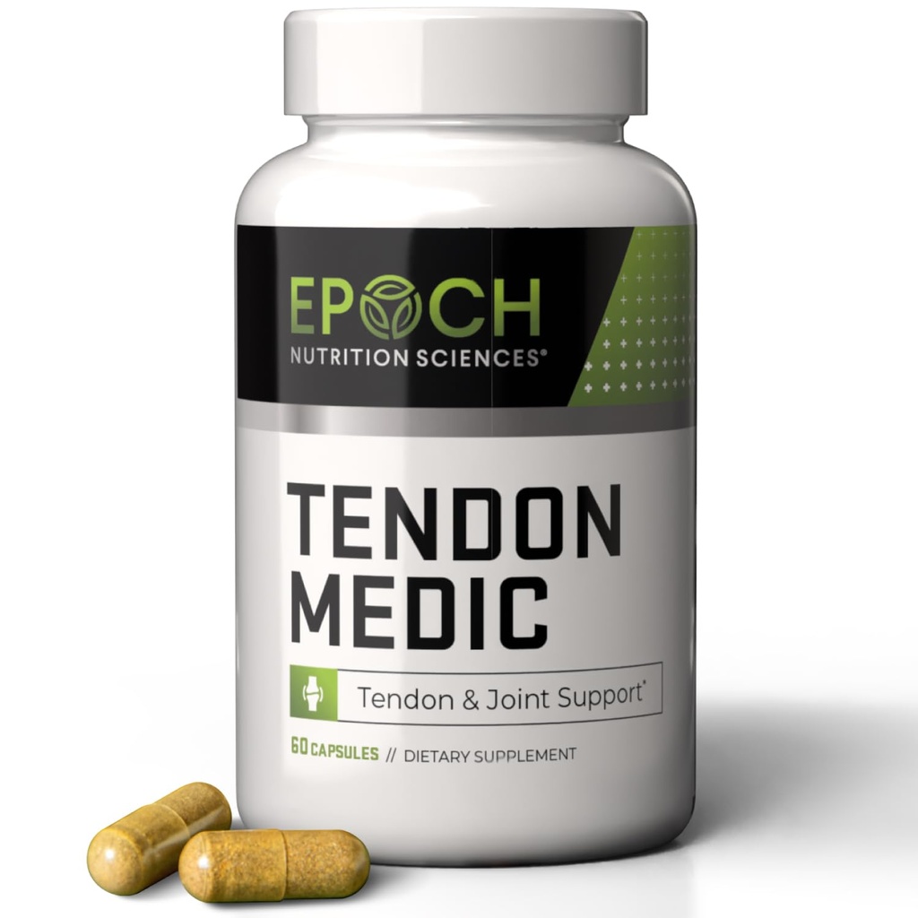 Tendon Medic Joint & Tendon Υποστήριξη συμπλήρωμα – Κινητικότητα & Ευελιξία Φόρμουλα – Φυσικές κάψουλες μη ΓΤΟ για την ανακούφιση από τον πόνο, Τενοντίτιδα, Αρθρίτιδα και την αποκατάσταση των μυών – 60 Caps
