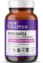 New Chapter Wholemega for Moms Fish Oil Supplement, Tiny Capsules, 2000mg per Serving, Prenatal DHA with Omega-3 + Vitamin D3 for Prenatal & Postnatal Support, 500mg Each - 90 Count