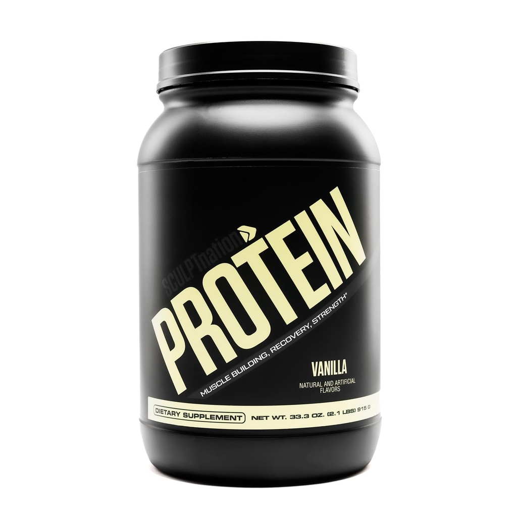 Sculpt Nation by V Shred Protein Powder (Vanilla) - Premium Whey Protein Powder Vanilla και BCAAs για την υποστήριξη οικοδόμησης και αποκατάστασης μυών - 30 εξυπηρετήσεις