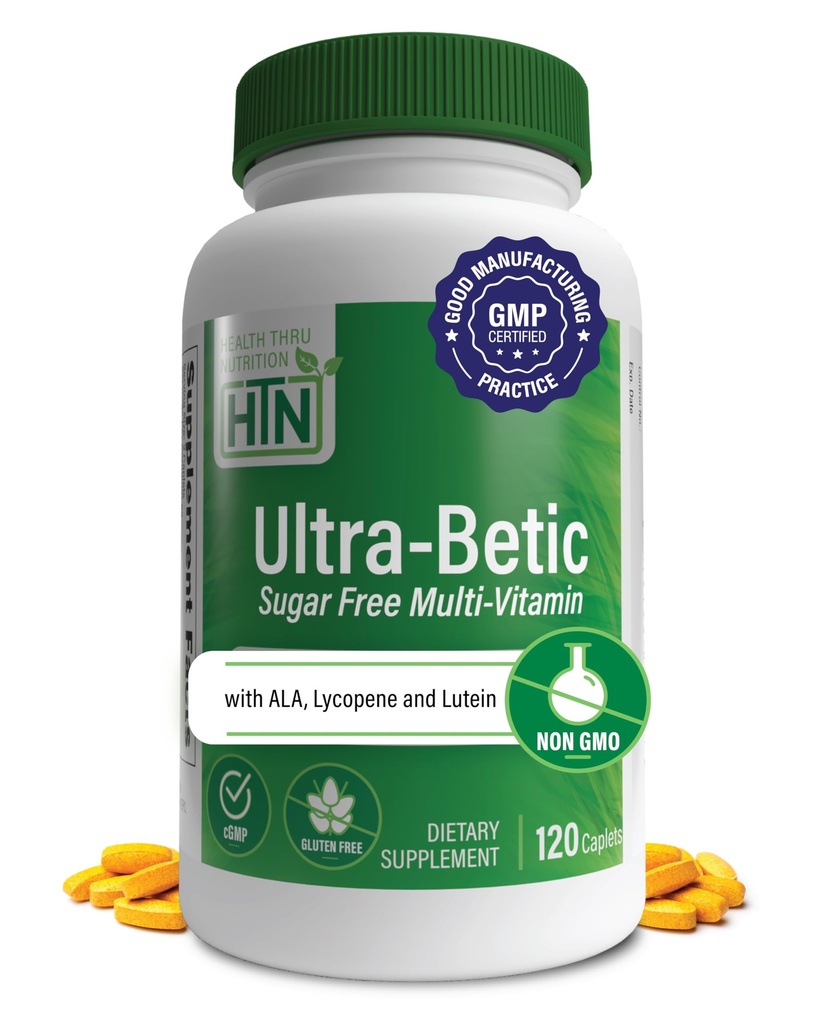 Health Thru Nutrition Ultra-Betic Multivitamin 120 Count | Supports Nerve, Vision, Energy | with ALA, Lycopene | Non-GMO, Clean Label | Third-Party Tested for Quality