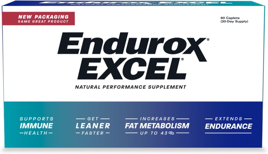 Pacific Health Endurox Excel Natural Performance Supplement, Αυξάνει Μεταβολισμό & Κατασκευάζει την αντοχή με Ciwujia (Ginseng) Root - 60 Caps