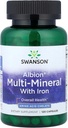 Swanson Ultra Albion Multi-Mineral with Iron, 120 Capsules | A Comprehensive Mineral Formula with Albion Chelated Minerals for Optimal Absorption, Featuring Iron, Calcium and Zinc