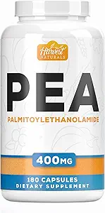 Palmitoylethanolamide Capsules | Pea 400mg | 180 Pill Count | Promotes Natural Inflammation & Discomfort Relief | Lab Tested Ingredients