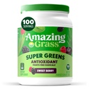 Amazing Grass Super Greens Powder Antioxidant, Organic Greens Blend Powder Superfood, Smoothie Mix with Vitamin C and Vitamin K, Sweet Berry, 100 Servings, 24.7 Ounce (Packaging May Vary)