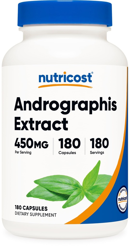 Nutricost Andrographis Extract 450mg, 180 κάψουλες χορτοφαγίας - Μη ΓΤΟ & Χωρίς γλουτένη