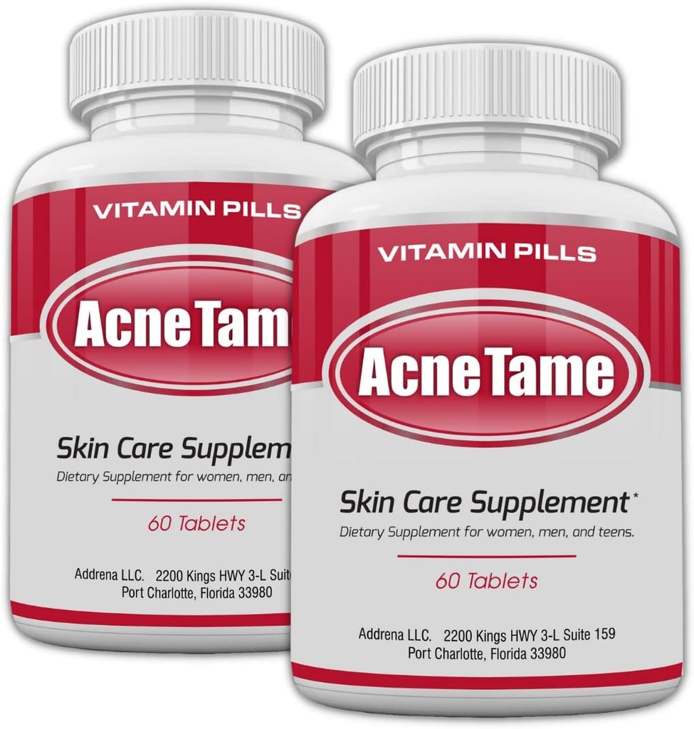 2 Pack- Διαυγή συμπληρώματα δέρματος Χάπια - δισκία για λιπαρή θεραπεία του δέρματος, κηλίδες, Blemishes, & Sebum Control για γυναίκες, άνδρες, και εφήβους