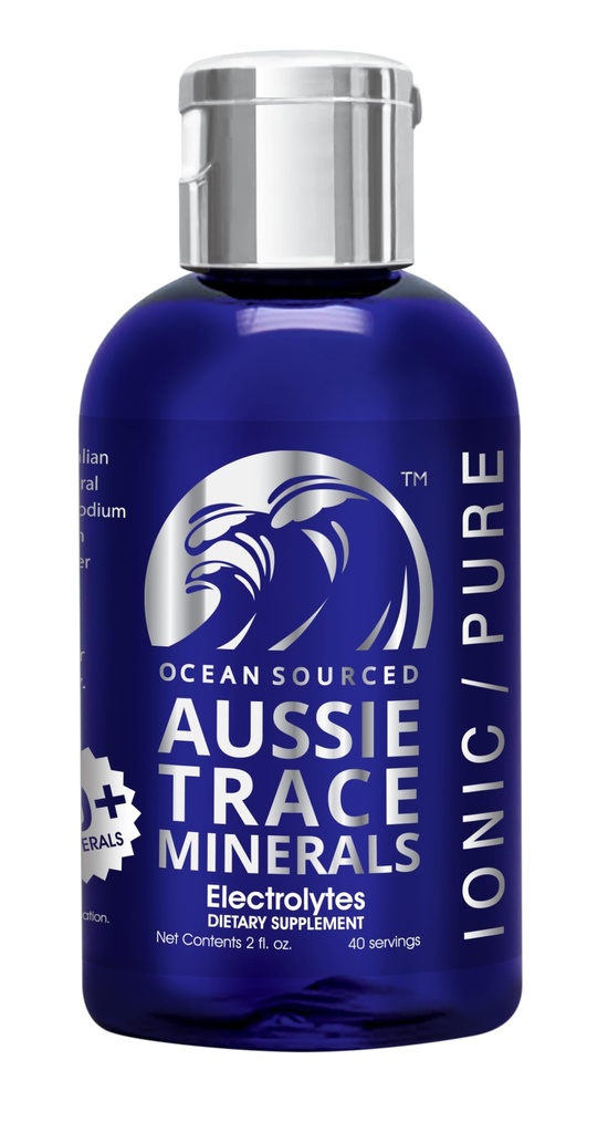 Aussie Trace Minerals - Μαγνήσιο Πλούσιο, Χαμηλό Νάτριο, Πλήρης Σταγόνες Ηλεκτρολυτών για Ενυδάτωση, Ενέργεια & Ανάκτηση - 2oz / 60ml Υγρό Συμπλήρωμα - Vegan, Κετό Φιλικό