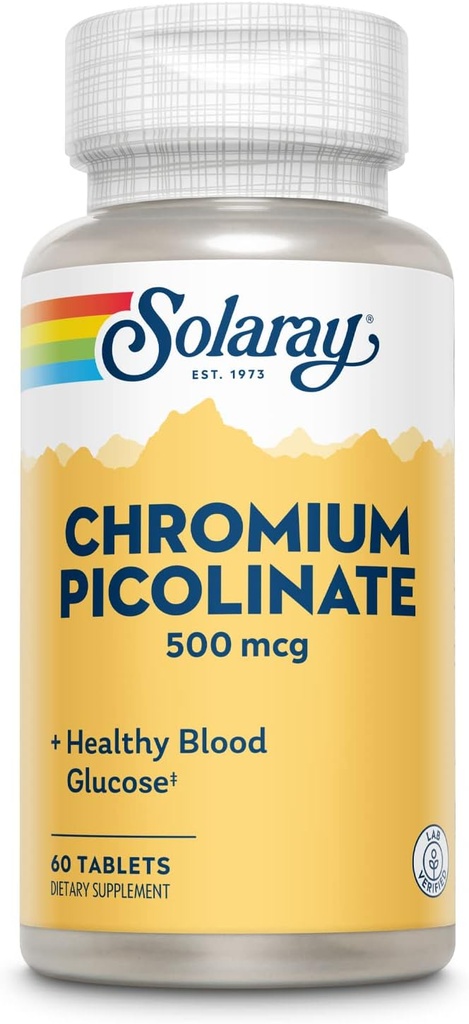 Solaray Chromium Picolinate δισκία, 500 mcg 
