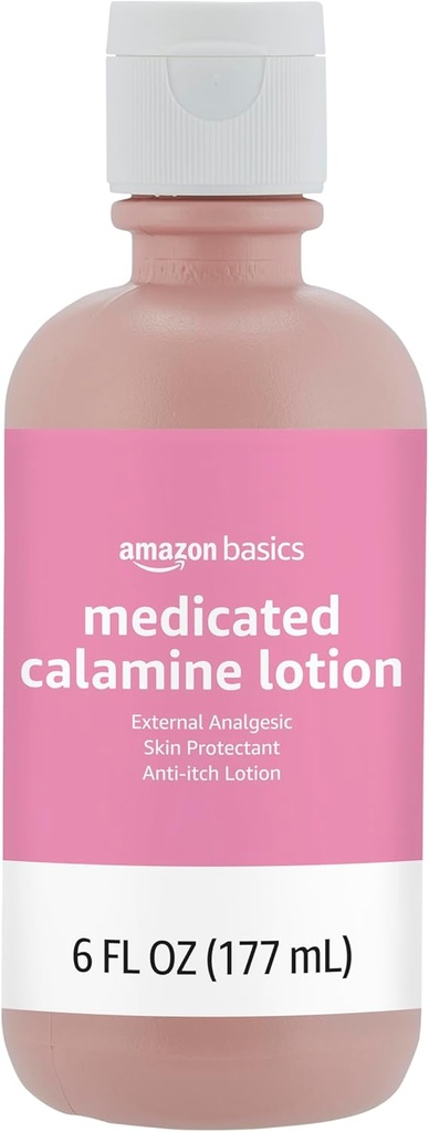 Βασικά Φάρμακα Calamine Anti-Itch Lotion, Αναλγητικό Προστατευτικό του δέρματος, 6 ρευστή ουγγιά, 1-Pack (Πρώην Solimo) (Νέα Φόρμουλα)