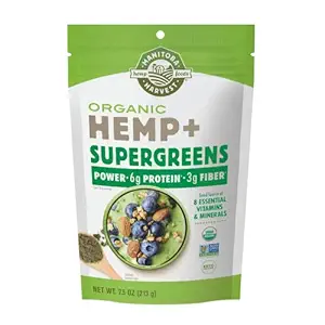 Manitoba Harvest Organic Hemp & Supergreens Powder, 7.5 oz, Green Superfood Powder with 6g of Protein, 3g of Fiber per Serving, Vegan, Non-GMO Project Verified, Packaging May Vary