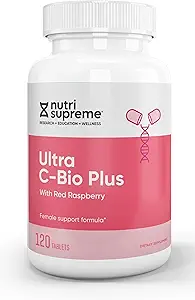 Nutri Suprme Ultra C-Bio Plus, Γυναικεία Φόρμουλα Υποστήριξης με Κόκκινο Βατόμουρο, Βιταμίνη C, και Bioflavonoids, 120 δισκία, χορτοφαγικά, Kosher