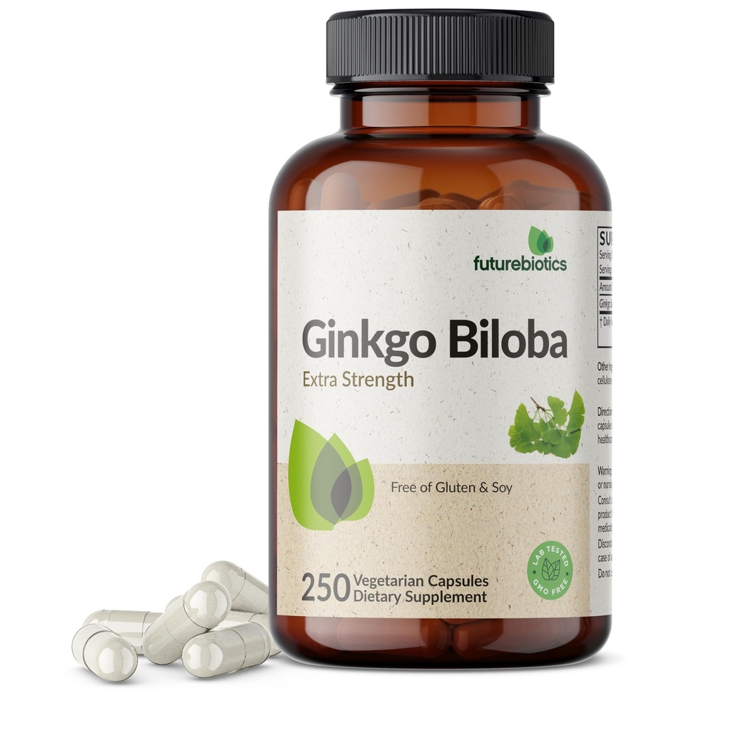Futurebiotics Ginkgo Biloba Extra Strength Supports Brain Function & Memory Support, 250 Vegetarian Capsules
