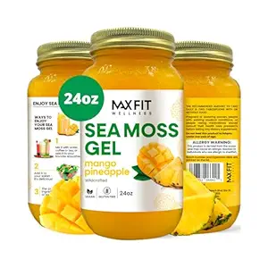MAX FIT Sea Moss Gel Raw (12 Γεύσεις) 24oz Wildсrafted Gold Sea Moss Gel από την Αγία Λουκία 