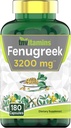 tnvitamins Fenugreek Capsules: 3200 mg - 180 Capsules | Fenugreek Supplement for Men & Women | Fenugreek Seed Powder Extract | Non-GMO | Made in The USA!