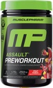 MusclePharm Assault Pre Workout Powder for Men & Women – Energy & Strength Boost Pre-Workout Supplements with Beta Alanine, Caffeine, Creatine & Betaine Anhydrous – 30 Servings, Fruit Punch Flavor