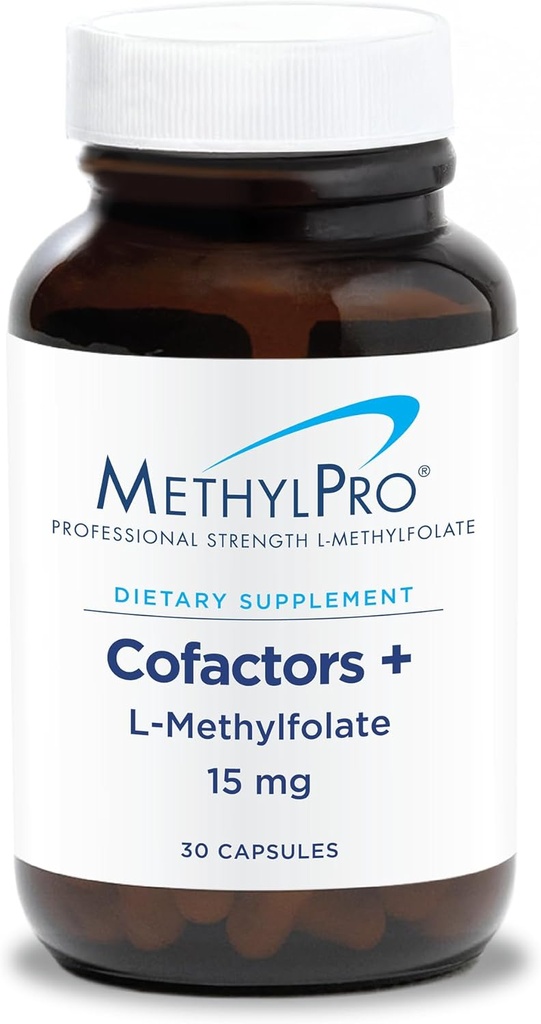 MethylPro L- Methylfolate 15 mg + Cofactors - L συμπλήρωμα φολικό μεθύλιο για γυναίκες & άνδρες, μεθυλιωμένη βιταμίνη B9 (5- MTHF) με B6 και B12 για την υγεία του εγκεφάλου, την εστίαση και την ηρεμία - 30 κάψουλες (Pack of 1)