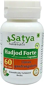 Hadjod Forte Capsules 500 mg. 60 Veg. Capsule | Hadjod (Cissus Quadrangularis) Extract Capsules for Men and Women | Ayurvedic Herbal Supplement/Remedies | 10:1 Forte (1 Bottle of 60 Capsules)