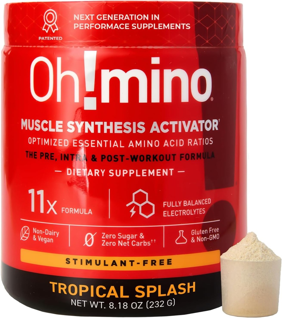 Ω!μίνο Essential Amino Acids συμπλήρωμα. Τροπική σκόνη χωρίς διεγερτικό. Και οι 9 ΕΑΑ, BCAAs και το τέλειο Amino για τις προπονήσεις, Amino Energy, και να οικοδομήσουμε τους μυς, και να ανακτήσουμε πιο γρήγορα.