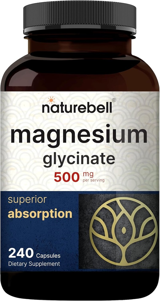 NatureBell Μαγνήσιο Γλυκινικό Κάψουλες 500mg & Βιταμίνη Β Σύμπλεγμα για τις γυναίκες 240 Veggie Κάψουλες Bundle Pack 
