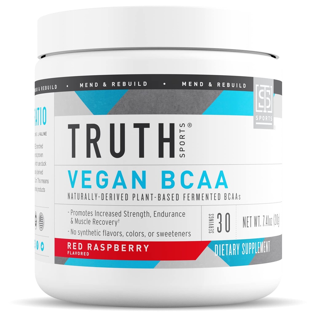 Αλήθεια Διατροφή Vegan BCAA σκόνη- 2:1:1 Ratio Φυσικό BCAAs Amino Acids σκόνη για την ενέργεια, οικοδόμηση μυών, μετά την αποκατάσταση προπόνηση ποτό για την αποκατάσταση των μυών (κόκκινο σμέουρο, 30 εξυπηρετούν)