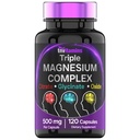 Triple Magnesium Complex Supplement 500mg: Μαγνήσιο Γλυκινικό, Κιτρικό, & Οξείδιο - 120 Κάψουλες (4 Μήνες Προσφορά!) 