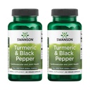 Swanson Turmeric & Black Pepper - Organic Joint Health, Heart Health, Digestion, & Liver Support Supplement - Φυσική φόρμουλα για την ενισχυμένη βιοδιαθεσιμότητα & απορρόφηση - (60 κάψουλες λαχανικών) 2 Pack