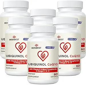 Ubiquinol CoQ10-600mg-Softgel, Active Coq10 Ubiquinol Supplement with Vitamin E & Omega 3, 6, 9, High Absorption-Coenzyme-Q10, Powerful Antioxidant for Energy Production, Tested, 360 Count
