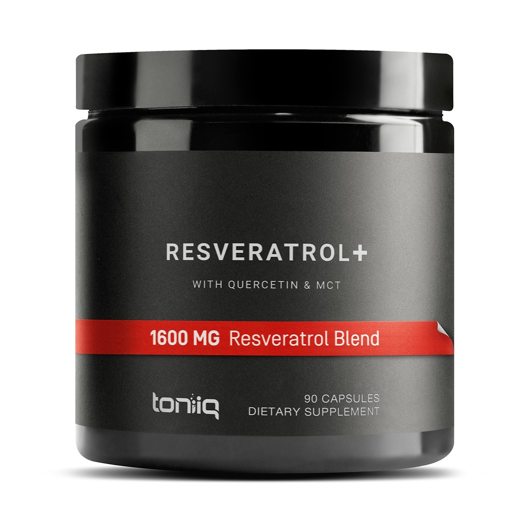 Toniiq 1600mg Resveratrol Blend - Ultra υψηλής καθαρότητας και 3ο μέρος δοκιμαστεί - με MCT Oil για προστιθέμενη βιοδιαθεσιμότητα - Optimal NAD συμπλήρωμα