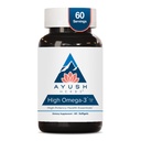 Ayush Herbs High Omega 3 - Omega 3 ιχθυέλαιο, 1000mg ανά κάψουλα, EPA & DHA Fish Oil συμπλήρωμα για γυναίκες & άνδρες, φυσικό άρωμα λεμόνι - 60 κάψουλες Softgel (1 κόμης)