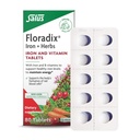 Floradix Σιδήρου δισκία - Σιδήρου συμπλήρωμα με βιταμίνες Β, Φολικό οξύ, Βιταμίνη C & More - Ενεργειακή Υποστήριξη - Χορτοφαγικά & Χωρίς Γλουτένη - 80 δισκία (80 σερβιέτες)