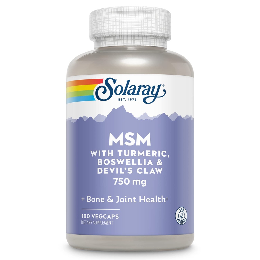 Καψάκια Solaray MSM, 750 mg, 180