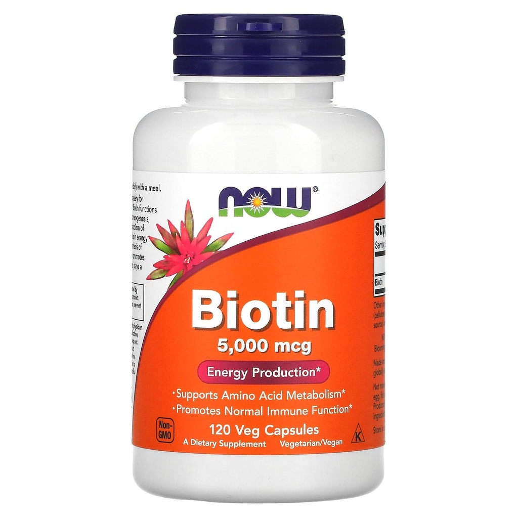 Now Foods Biotin 5 MG Vegetarian Capsules, 120 Count