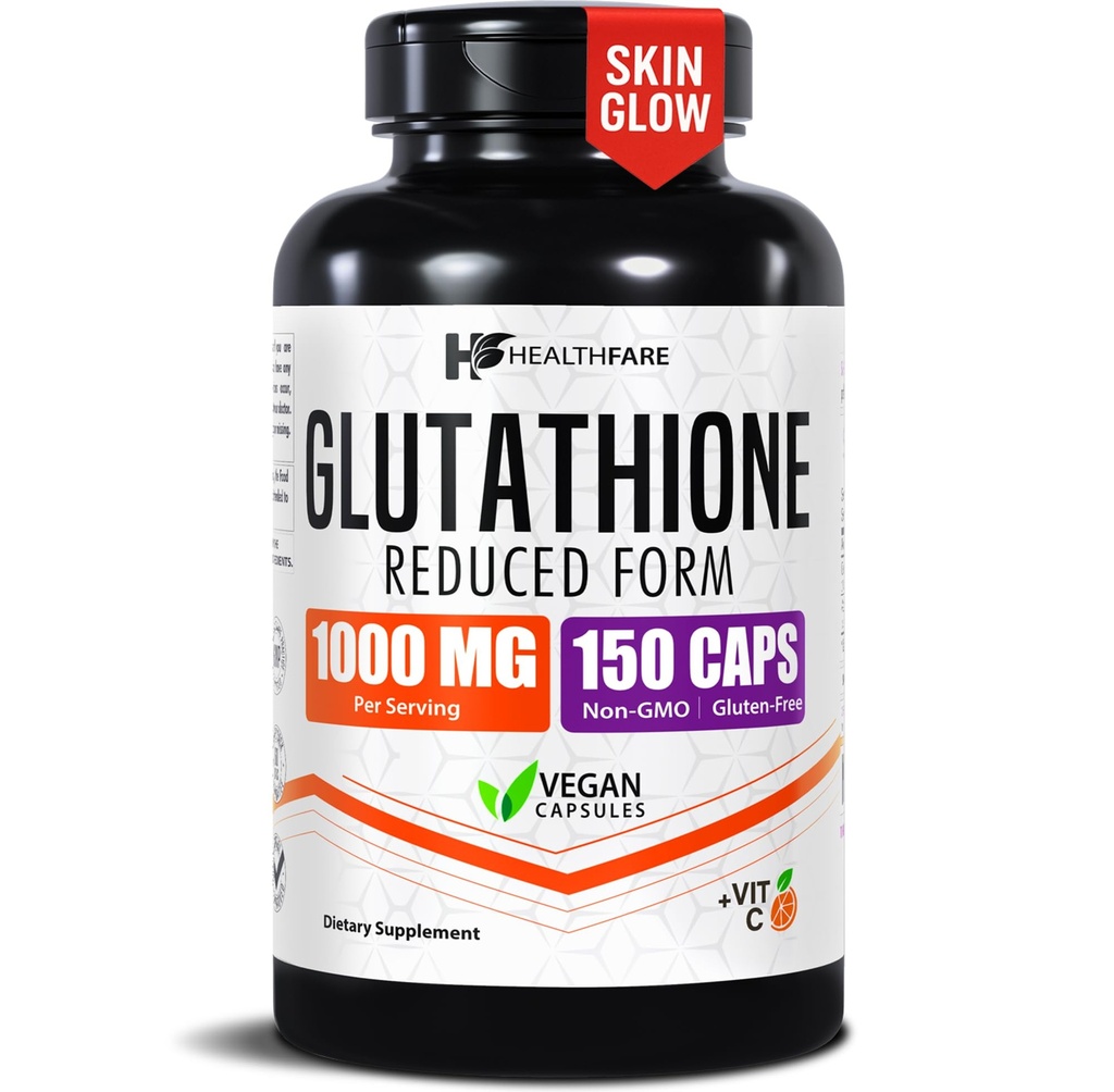 Συμπλήρωμα γλουταθιόνης Healthfare 1000mg  Υψηλής καθαρότητας κάψουλες Vegan 150 