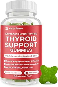 Gummies υποστήριξης θυρεοειδούς - Συμπλήρωμα σεληνίου & συμπληρώματα ιωδίου για υποστήριξη θυρεοειδούς - Ενισχυτής ενέργειας για γυναίκες και άνδρες - Συμπληρώματα υποθυρεοειδισμού με υποστήριξη μεταβολισμού