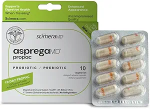 ScimeraMD® Asprega ProPac Προβιοτικά και Συμπληρώματα Πρεβιοτικών για την Υποστηρίξτε την Υγεία και το ανοσοποιητικό σύστημα, 35 δισεκατομμύρια CFUs, 10 CT