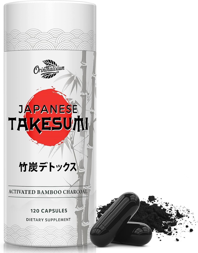 Takesumi ενεργοποιημένο άνθρακα 2000mg – ενεργοποιημένο κάρβουνο από μπαμπού για μέγιστη απορρόφηση, Detox & Gut, 120 κάψουλες Vegan