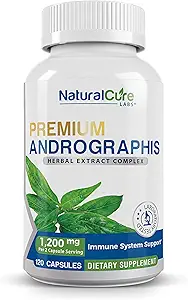 Natural Cure Labs Premium Andrographis Paniculata Extract 1,200mg with 100mg Andrographolides Vegan Capsules for Immune & Digestive Support, Non-GMO, Gluten Free, Herbal Dietary Supplement