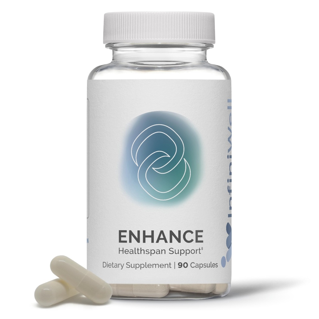 InfiniWell Enhancee - Υγιής γήρανση, συμπλήρωμα μακροζωίας με Trimethylglycine (TMG)- Ενθάρρυνση Κυτταρική Ανανέωση & Μιτοχονδριακή Υγεία - Βοήθεια για την προώθηση της υγείαςσπάνια & επιγενετική γήρανση (90 κάψουλες)
