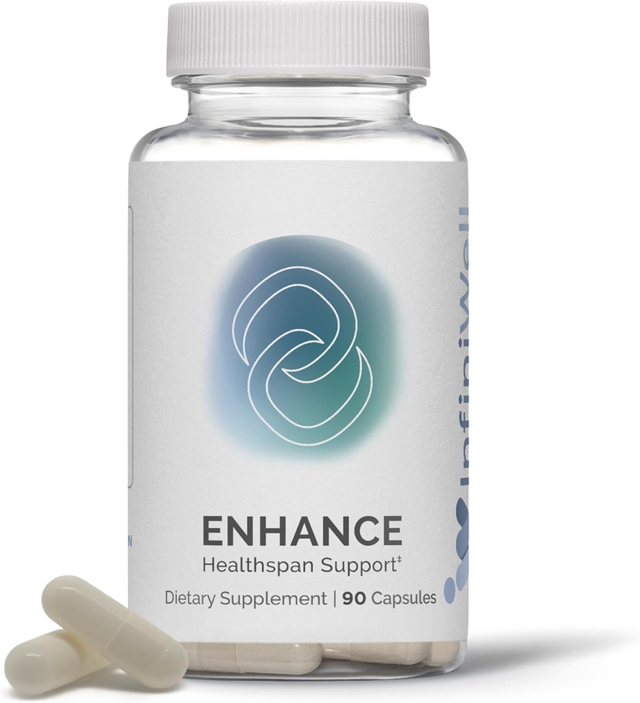 InfiniWell Enhancee - Υγιής γήρανση, συμπλήρωμα μακροζωίας με Trimethylglycine (TMG)- Ενθάρρυνση Κυτταρική Ανανέωση & Μιτοχονδριακή Υγεία - Βοήθεια για την προώθηση της υγείαςσπάνια & επιγενετική γήρανση (90 κάψουλες)