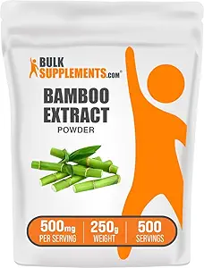 BulkSupplements.com Bamboo Extract Powder - Συμπληρώματα σιλικόνης, Bamboo Powder - Συμπλήρωμα βοτάνων, Χωρίς γλουτένη, 500mg ανά σερβίρισμα, 250g (8,8 oz) (πακέτο του 1)