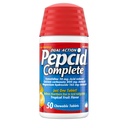 Pepcid Complete Acid Reducer + Antacid for Acid Reflux, 10mg Famotidine, 800mg Ασβέστιο Ανθρακικό & 165mg Μαγνήσιο Υδροξείδιο ανά Heartburn Tablet, Αντιόξινα μάσημα, Τροπικά Φρούτα, 50 ct