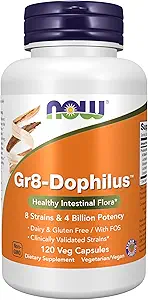 NOW Συμπληρώματα, Gr8-Dophilus TM με 8 στεφάνες & 4 δισεκατομμύρια δύναμη, ράφι σταθερό, 120 κάψουλες Veg