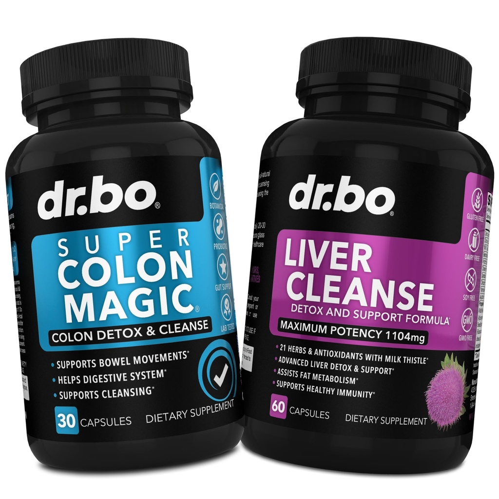 Colon Cleanser Detox & Liver Cleanse - 15 Day Colon Cleanse Pills Probiotic & Liver Detox Support Supplement Milk Thistle Dandelion - Bowel Movement Supplements for Intestinal Stomach Bloating Gut