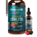 BUCKLEBURY Liquid Zeolite Detox για παιδιά με προβιοτικά - Ζάχαρη χωρίς φυσικά Berry Flavour Probiotics για παιδιά - Zeolite Heavy Metal Detox και ανοσοποιητική υποστήριξη - 2 FL Oz