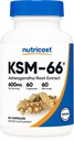 Nutricost KSM-66 Ashwagandha Root Extract 600mg, 60 Veggie Caps - 5% Withanolides - με BioPerine - Full-Spectrum Root Extract